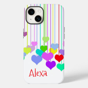 Hanging Hearts On White Case-Mate iPhone 14 Case