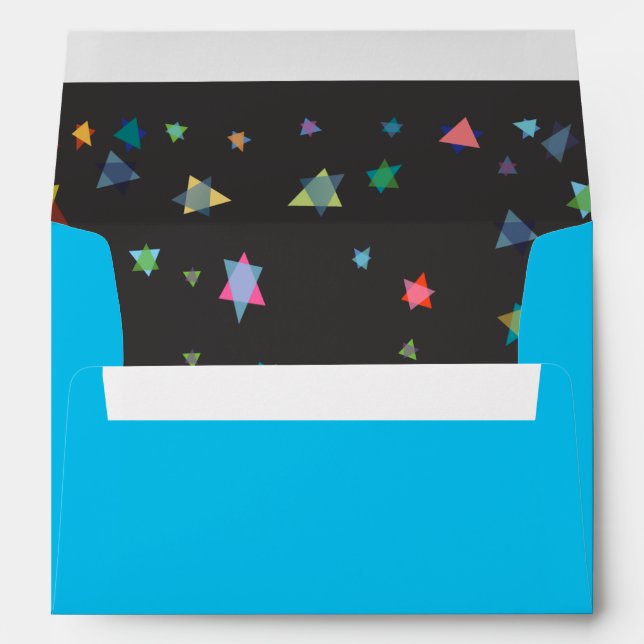 HANGING HEBREW LETTERS Bat Bar Mitzvah Invitation Envelopes (Back (Bottom))