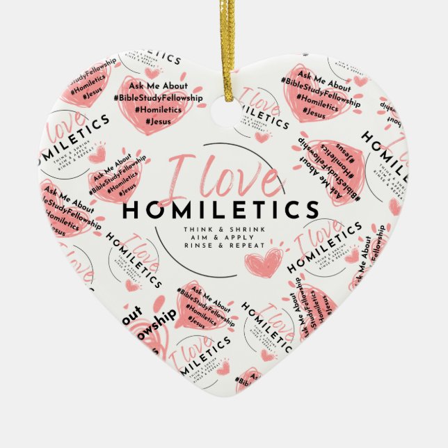 Hanging Homiletics Heart Ceramic Ornament (Front)