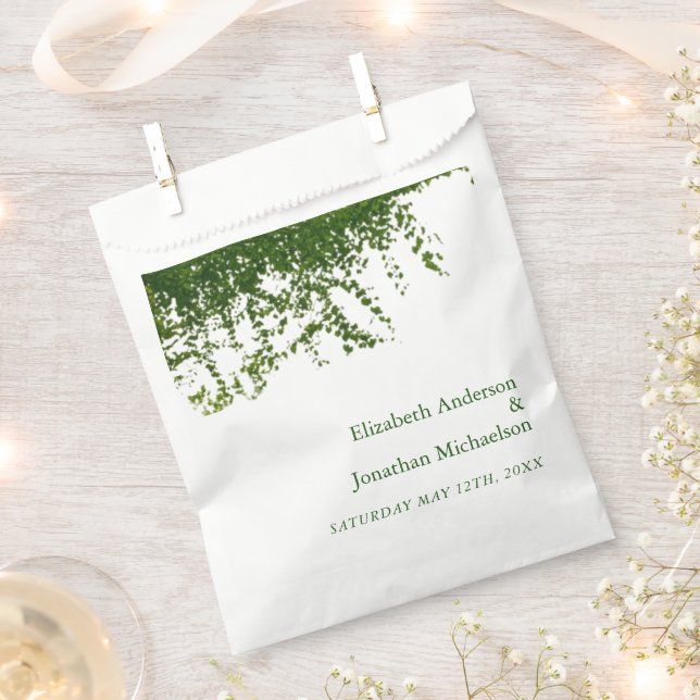 Hanging Ivy Greenery Wedding Favour Bag (Clipped)