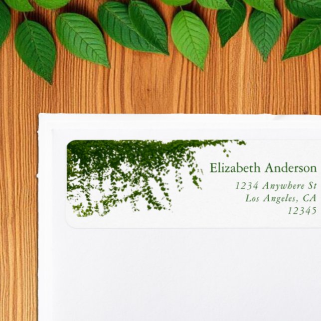 Hanging Ivy Greenery Wedding Return Address Label (Creator Uploaded)