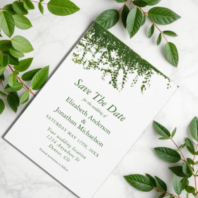 Hanging Ivy Greenery Wedding Save The Date (Creator Uploaded)