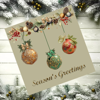 Hanging Lace Christmas Balls Magnetic Card