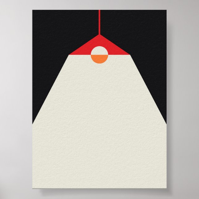 Hanging Lamp Illustration – Moody Minimalist Wall  Poster (Front)