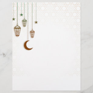 Hanging lanterns and moon Letterhead