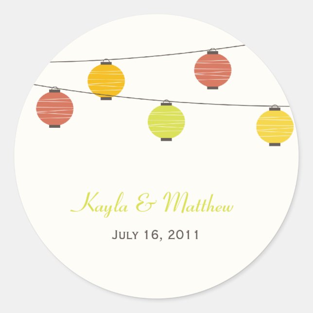 Hanging Lanterns Favour Stickers or Envelope Seals (Front)