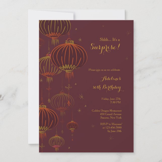 Hanging Lanterns Invitation (Front)