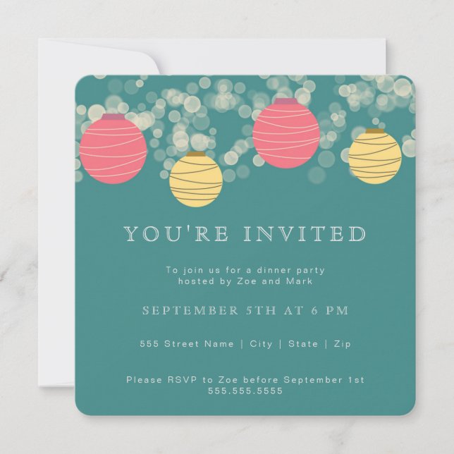 Hanging Lanterns Invitation (Front)