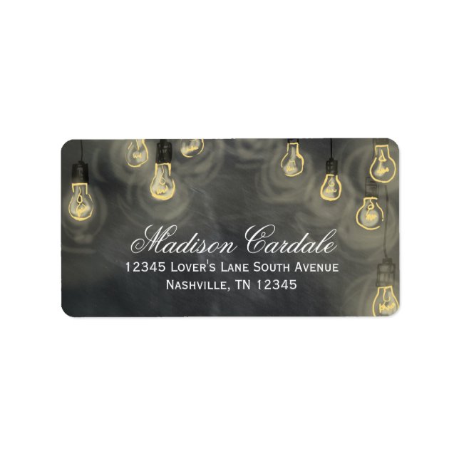 Hanging Lights Chalkboard Return Address Labels (Front)