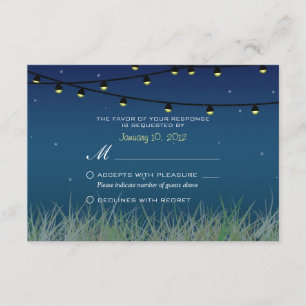 Hanging Lights Night Under the Stars RSVP Card