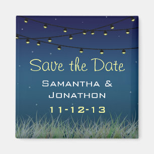 Hanging Lights Night Under the Stars Save the Date Magnet