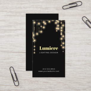 Hanging Lights on Black Business Card