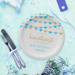 Hanging Love Hearts Little Sweetheart Baby Shower Paper Plate<br><div class="desc">Celebrate in style with these fun and modern baby shower paper plates. The design is easy to personalise with your own wording and your family and friends will be thrilled when they see these fabulous paper plates. Matching party items can be found in the collection.</div>