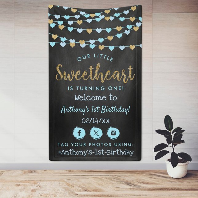 Hanging Love Hearts Sweetheart Birthday Welcome Banner (Creator Uploaded)