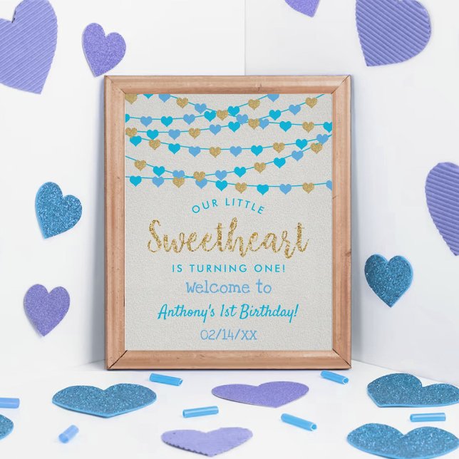 Hanging Love Hearts Sweetheart Birthday Welcome Poster (Creator Uploaded)