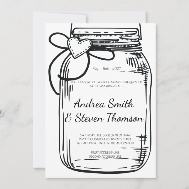 Hanging Mason Jar Invitation (Front)