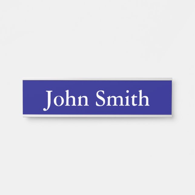 Hanging Name Plate, Standard (2" x 8"), Silver Door Sign (Front)