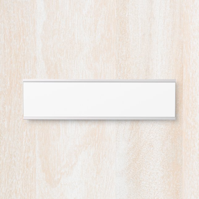 Hanging Name Plate, Standard (2" x 8"), Silver Door Sign (Front)