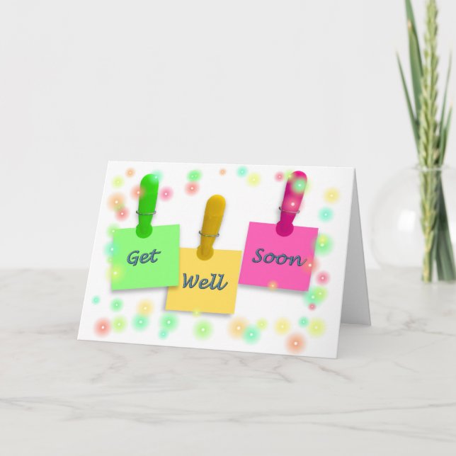 Hanging Notes Get Well Card (Front)