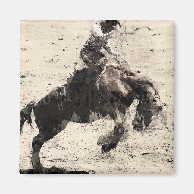 Hanging On - Bronco Busting Champ Magnet (Front)