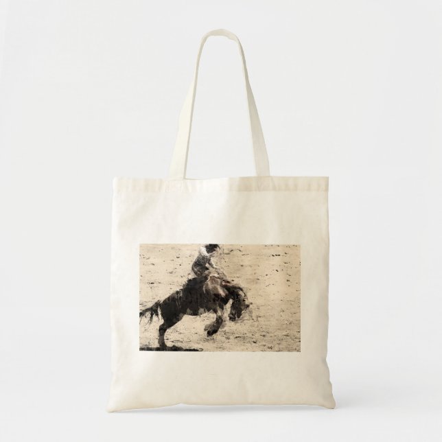 Hanging On - Bronco Busting Champ Tote Bag (Front)