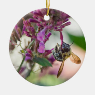 Hanging on to Hummingbird Mint Ceramic Ornament
