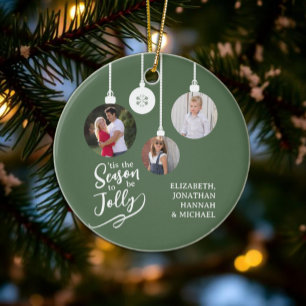 Hanging Ornament 3 Photo Christmas Ornament