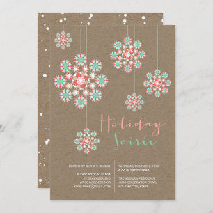 Hanging Ornaments Chic Holiday Soiree Party Invite