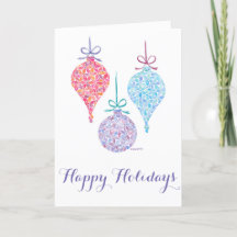 Hanging Ornaments Christmas Card by Sue Weidlich
