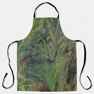 Hanging Out Deep Green Abstract Apron