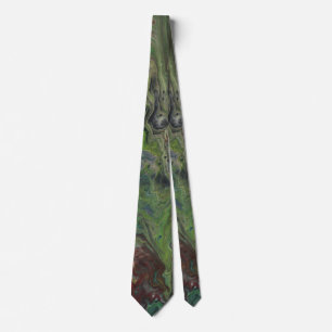 Hanging Out Deep Green Abstract Neck Tie