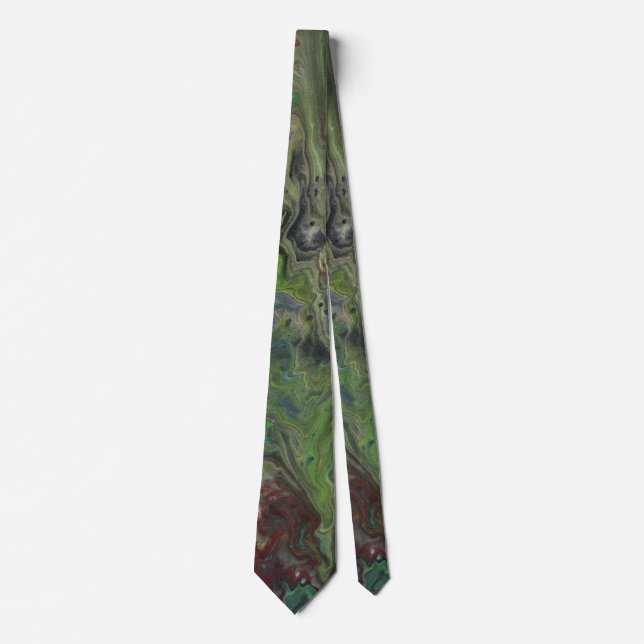 Hanging Out Deep Green Abstract Neck Tie  (Front)