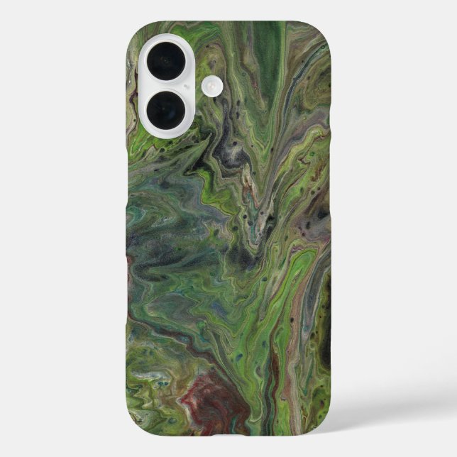 Hanging Out Deep Green Abstract Phone Case (Back)