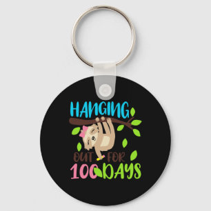 Hanging Out For 100 Days Sloth 100th Days Of Schoo Key Ring
