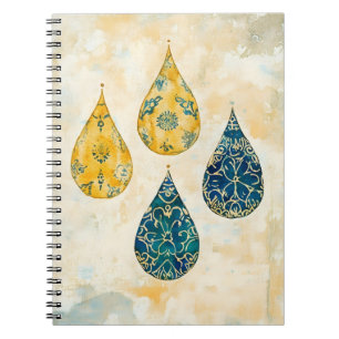 Hanging pendants in an artistic style reminiscent notebook