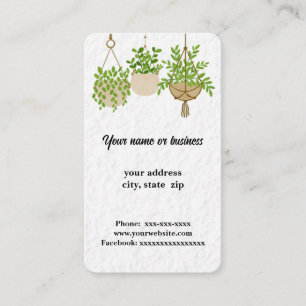 Hanging plants business card