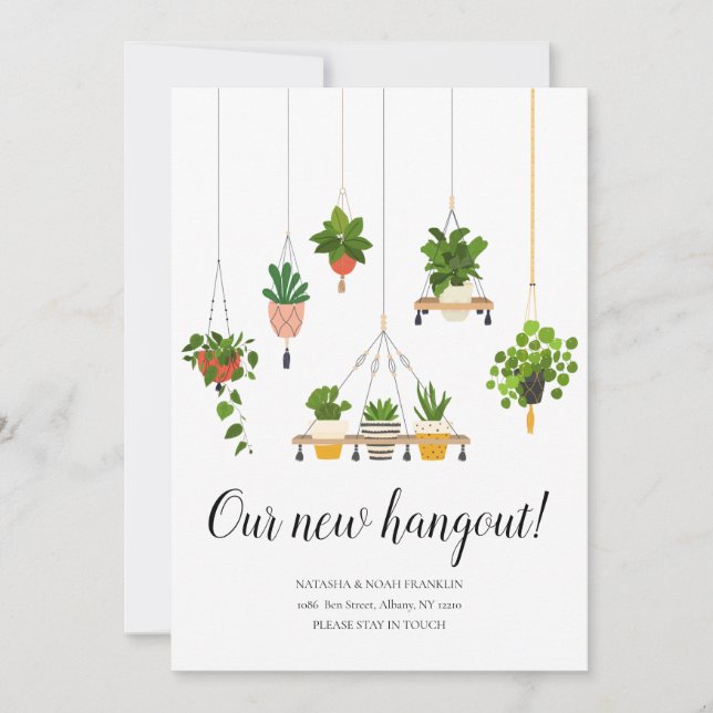 Hanging Plants New Home Address We've Moved  (Front)