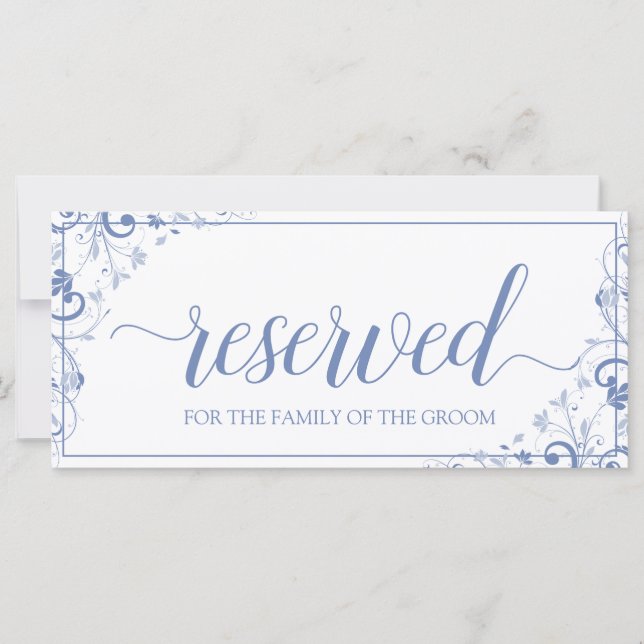 Hanging Reserved Sign | Chic Bouquet- Blue-Grey (Front)