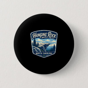 Hanging rock north carolina hiking nature outdoor 6 cm round badge