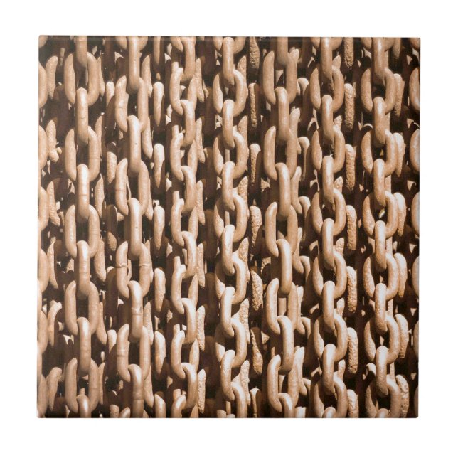Hanging Rusted Iron Chain Ceramic Tile (Front)