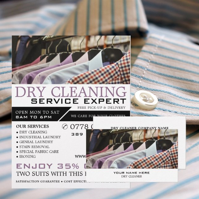 Hanging Shirts, Dry Cleaners, Cleaning Service Flyer (Creator Uploaded)