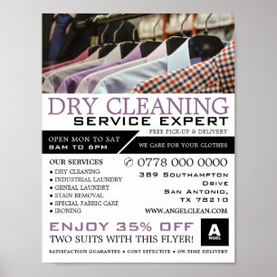 Hanging Shirts, Dry Cleaners, Cleaning Service Poster