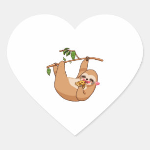 Hanging Sloth Lazy Sloth Love Heart Sticker