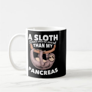 Hanging Sloth Pancreas Diabetic Funny Diabetes Coffee Mug
