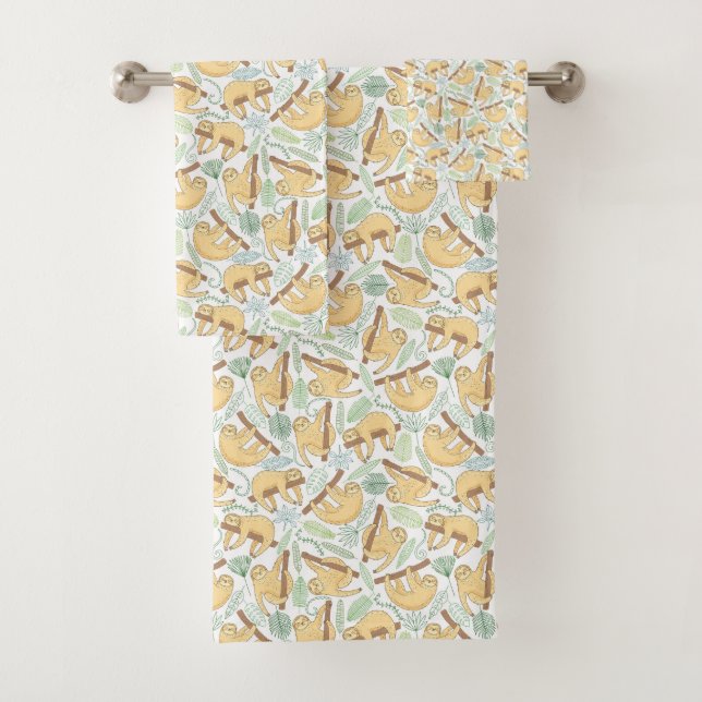Hanging Sloths Bath Towel Set (Insitu)