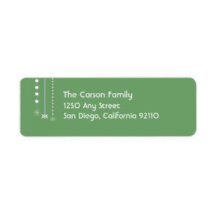 Hanging Snowflakes Return Address Label (green)