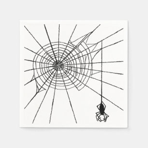 Hanging Spider in a web Gothic Halloween Napkin