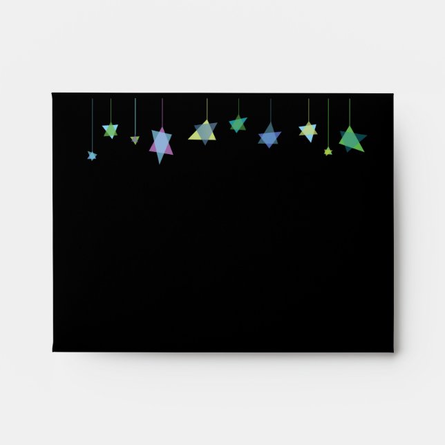 Hanging Star Bar Bat Mitzvah MAIN Envelope (Front)