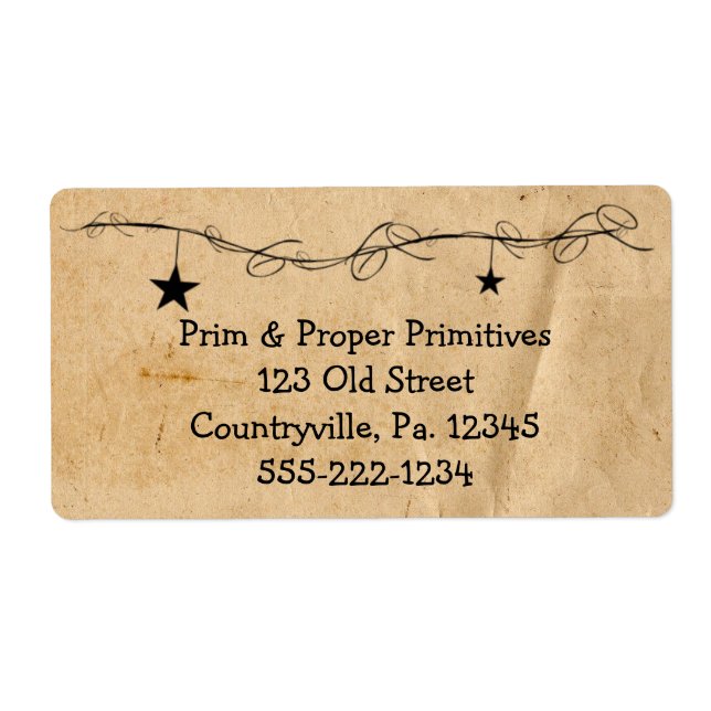 Hanging Stars Business Label (Front)