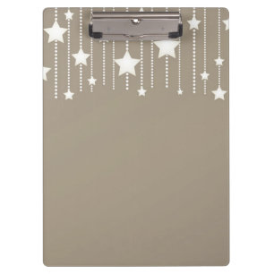 Hanging stars garland white and beige craft clipboard